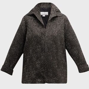 🎩🗝️ NWT $588 Caroline Rose Tiny Bubbles Metallic Jacquard Jacket